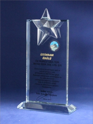 Yıldızlı Kristal Plaket KY-038