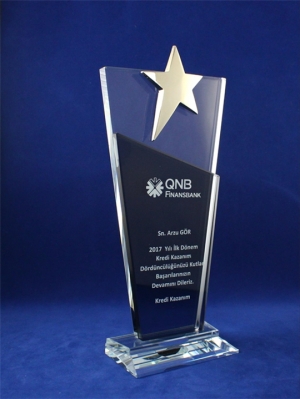 Yıldızlı Kristal Plaket KY-039