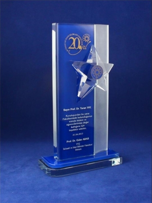 Yıldızlı Kristal Plaket KY-037