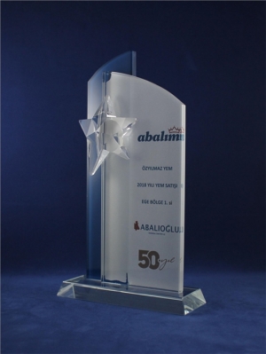 Yıldızlı Kristal Plaket KY-025