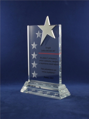 Yıldızlı Kristal Plaket KY-022