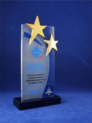 Yıldızlı Kristal Plaket KY-040