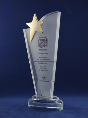 Yıldızlı Kristal Plaket KY-024