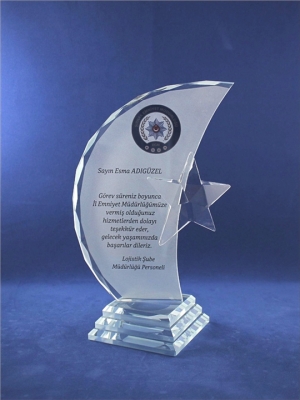 Yıldızlı Kristal Plaket KY-022