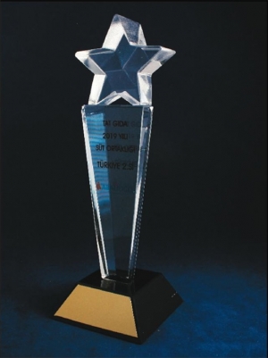 Yıldızlı Kristal Plaket KY-033