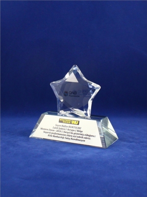 Yıldızlı Kristal Plaket KY-032