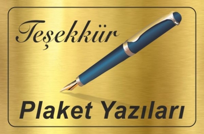 Teşekkür Plaket Yazıları
