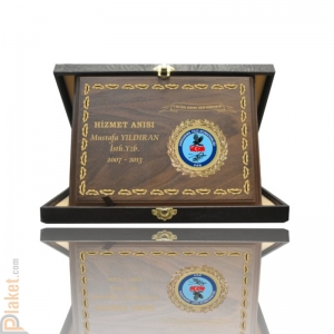 Deri Kutulu Plaket - DKP-002-18x24 cm - yatay