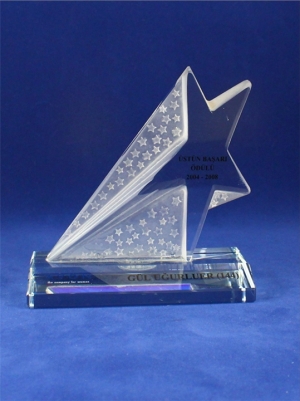 Yıldızlı Kristal Plaket KY-036
