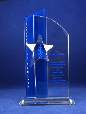 Yıldızlı Kristal Plaket KY-034